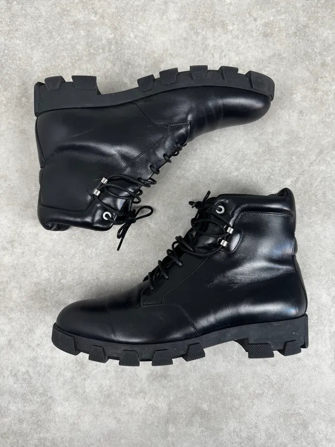 2010s Balenciaga Black High Combat Leather Boots NsdAaxO 1