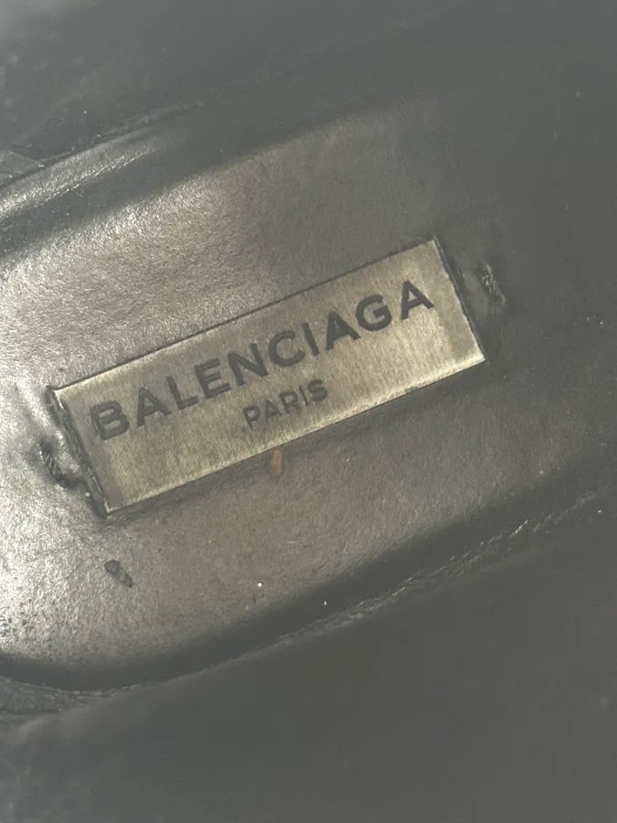 2010s Balenciaga Black High Combat Leather Boots NsdAaxO 9