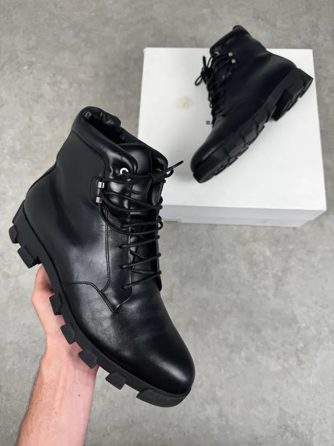 2010s Balenciaga Black High Combat Leather Boots NsdAaxO 0
