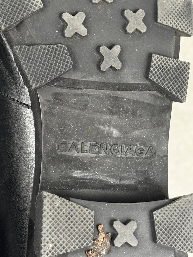 2010s Balenciaga Black High Combat Leather Boots NsdAaxO 8