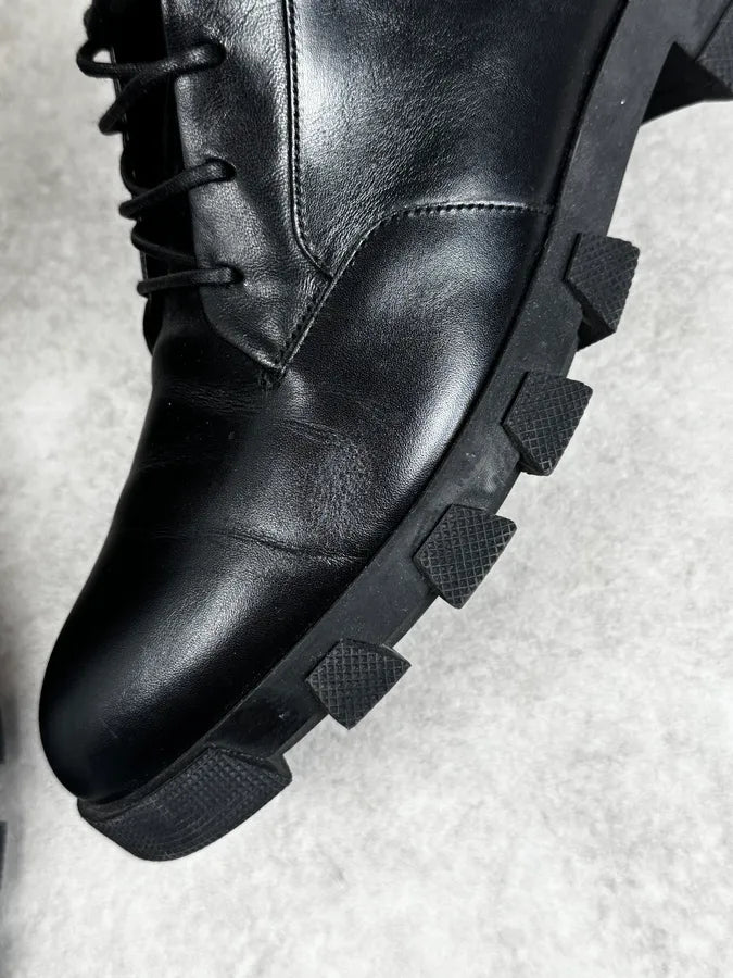 2010s Balenciaga Black High Combat Leather Boots NsdAaxO 5