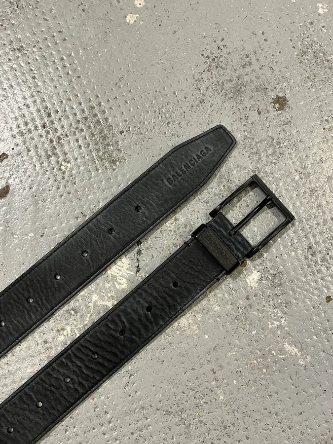 Balenciaga Black Leather Belt vxDCKXV 3