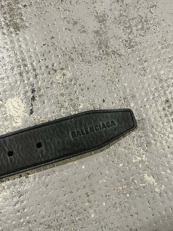 Balenciaga Black Leather Belt vxDCKXV 5
