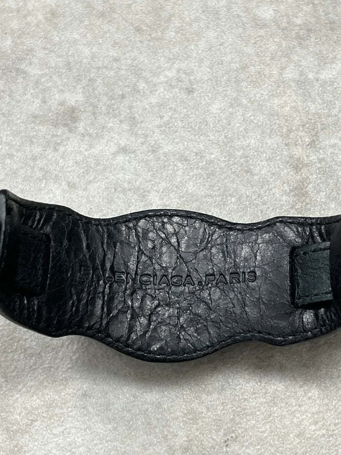 Balenciaga Black Lamb Leather StuddedBracelet cwJinDb 7
