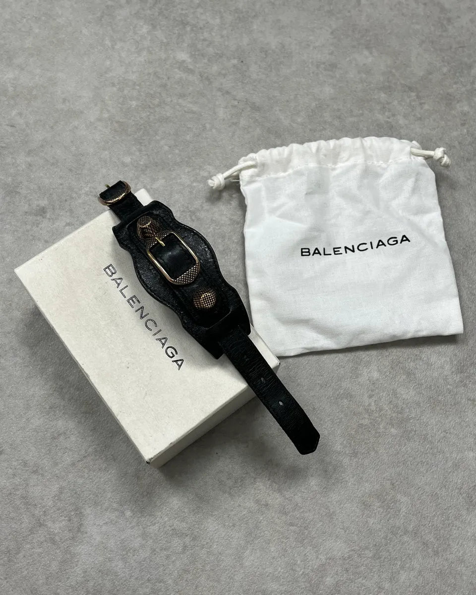 Balenciaga Black Lamb Leather StuddedBracelet cwJinDb 9