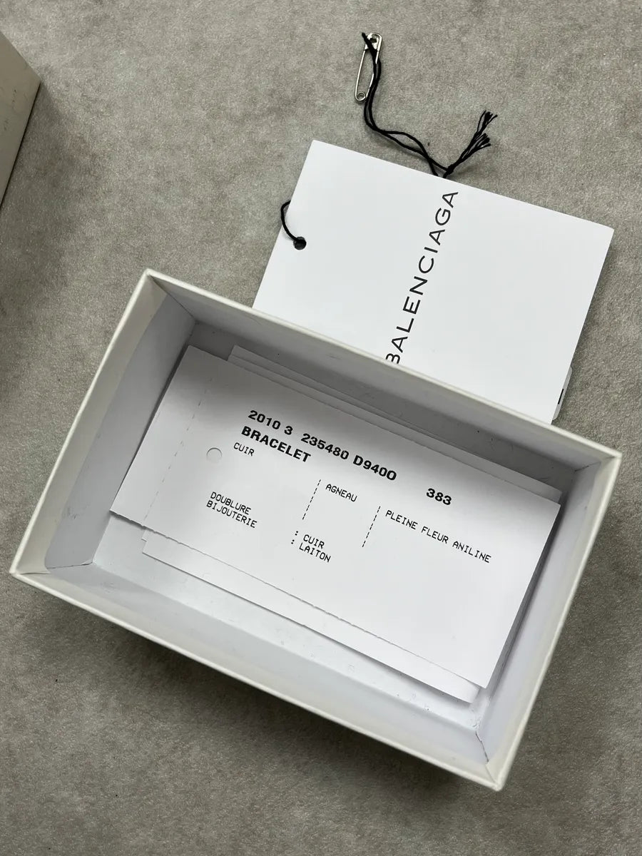 Balenciaga Black Lamb Leather StuddedBracelet cwJinDb 10