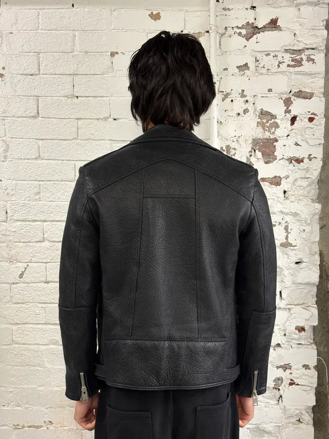 AW2014 Balenciaga Black Leather Perfecto Jacket iMNVJlz 2
