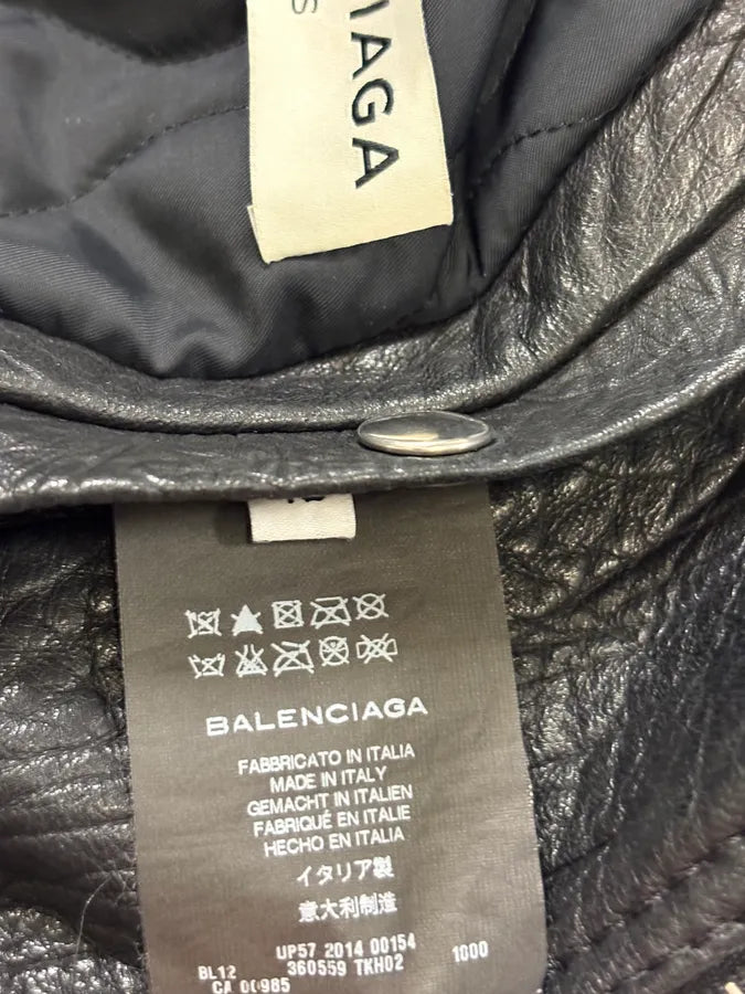 AW2014 Balenciaga Black Leather Perfecto Jacket iMNVJlz 10