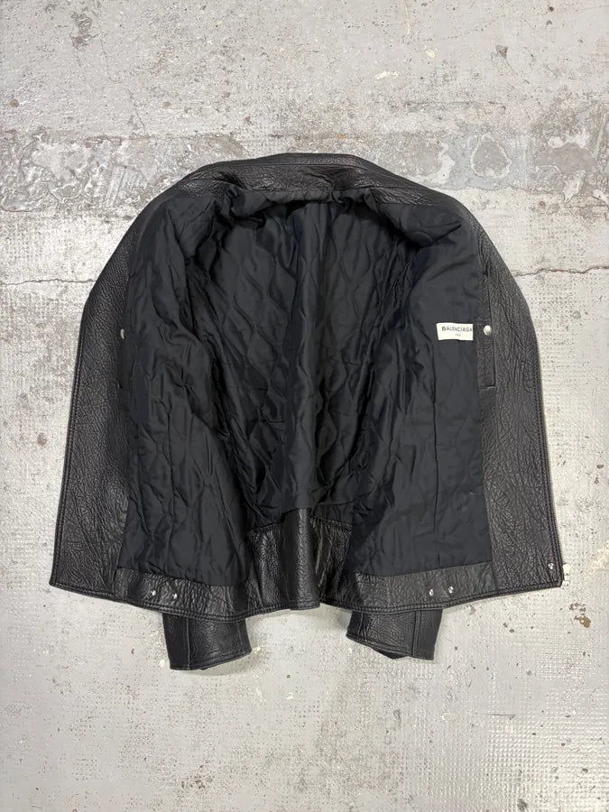 AW2014 Balenciaga Black Leather Perfecto Jacket iMNVJlz 7