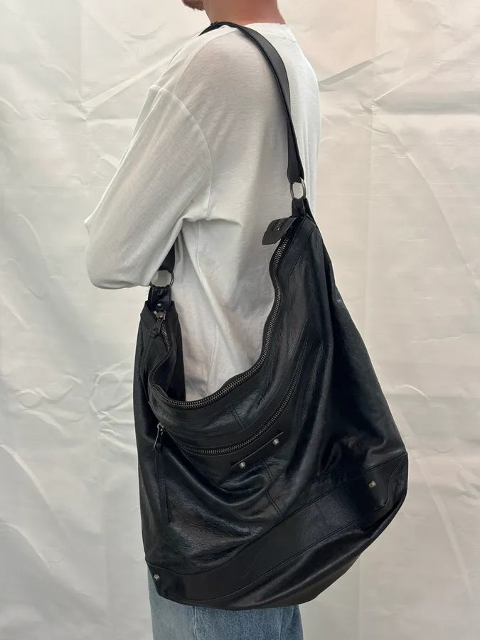 2010s Balenciaga Black Leather City Crossbody Bag CBRkFJW 1