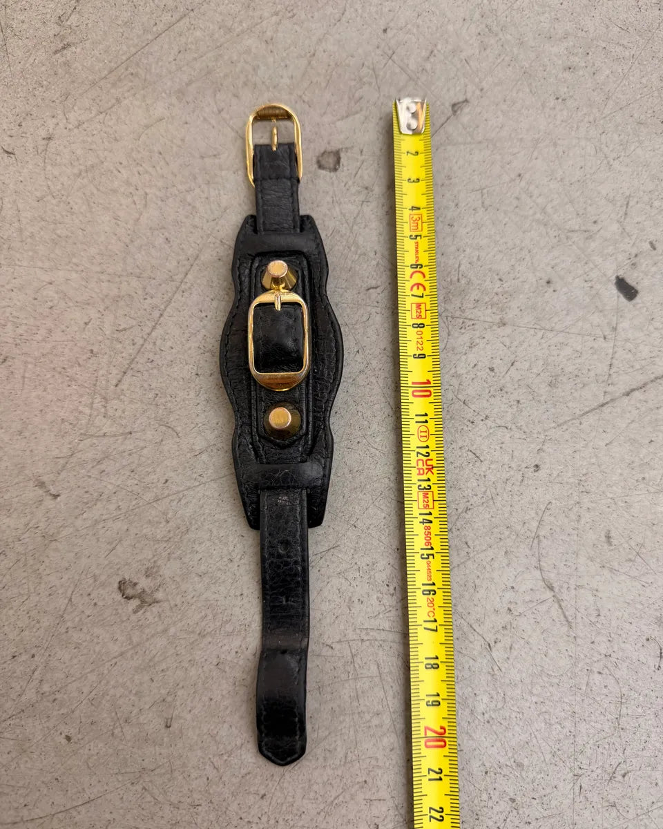 Balenciaga Black Leather Gold Bracelet zpVAtzq 10