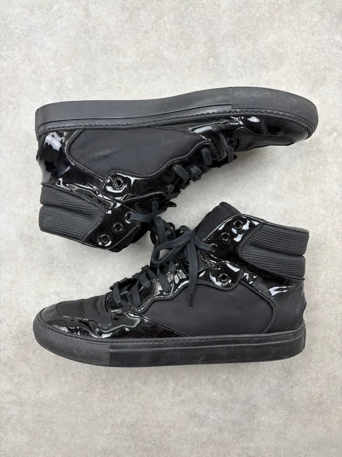Balenciaga Black Leather High Sneakers fwXnpNo 3