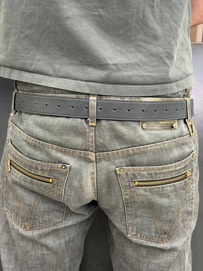 Balenciaga Black Leather Logo Buckle Belt BLSpYKT 4