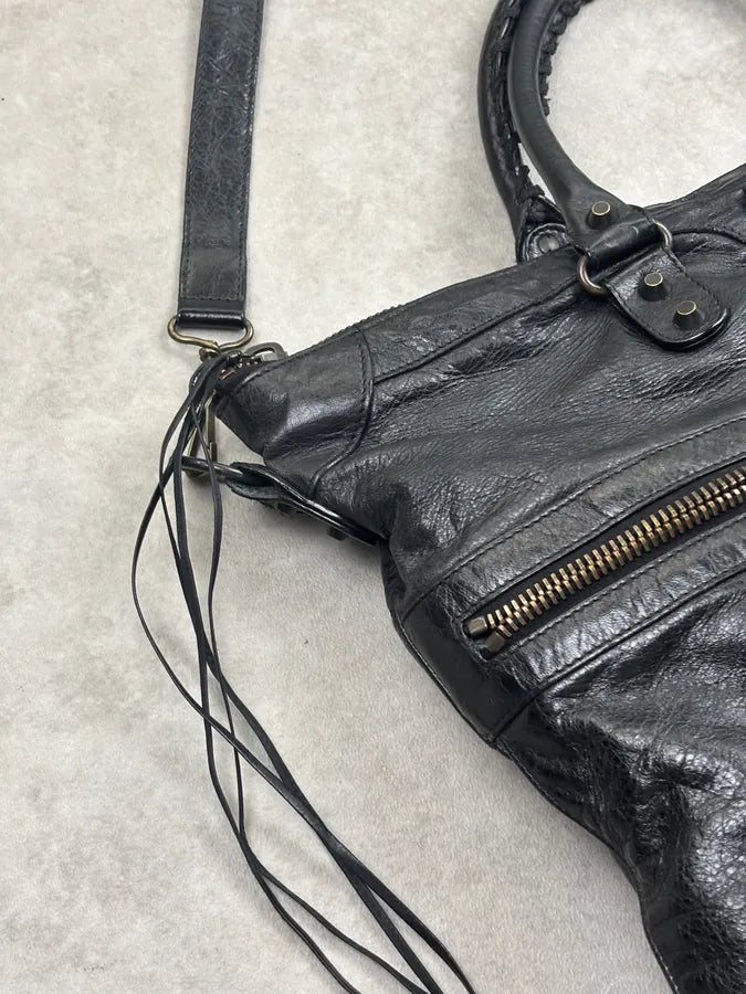 Balenciaga Black Leather Multi-Pocket Handle Bag frnItJh 7