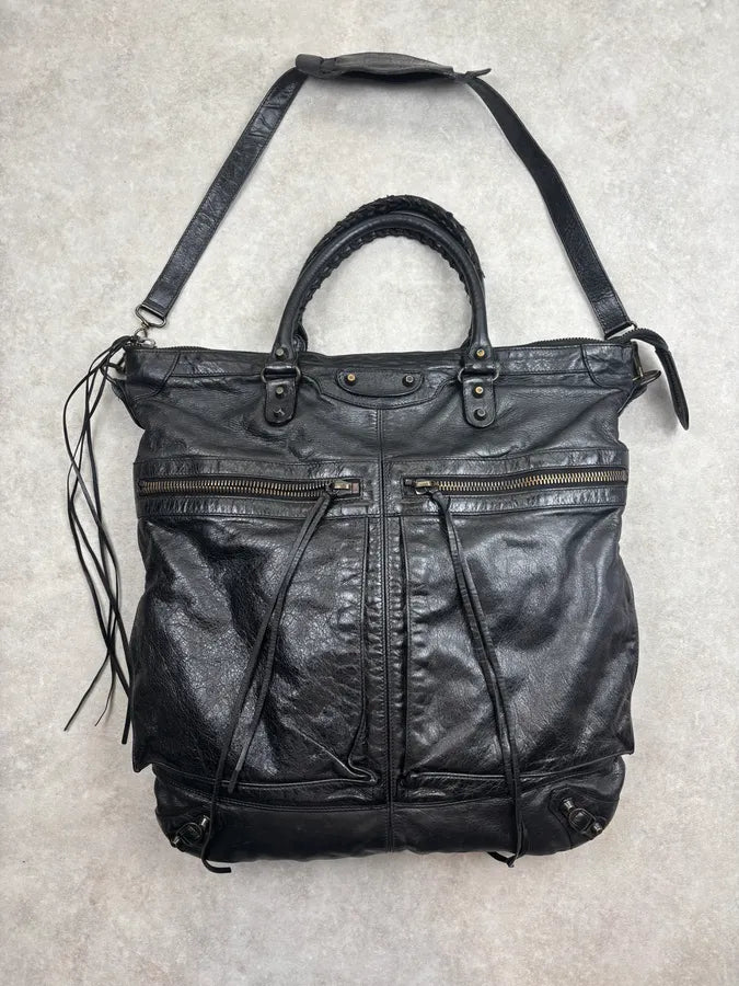 Balenciaga Black Leather Multi-Pocket Handle Bag frnItJh 0