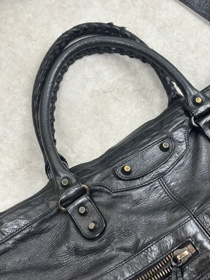 Balenciaga Black Leather Multi-Pocket Handle Bag frnItJh 8
