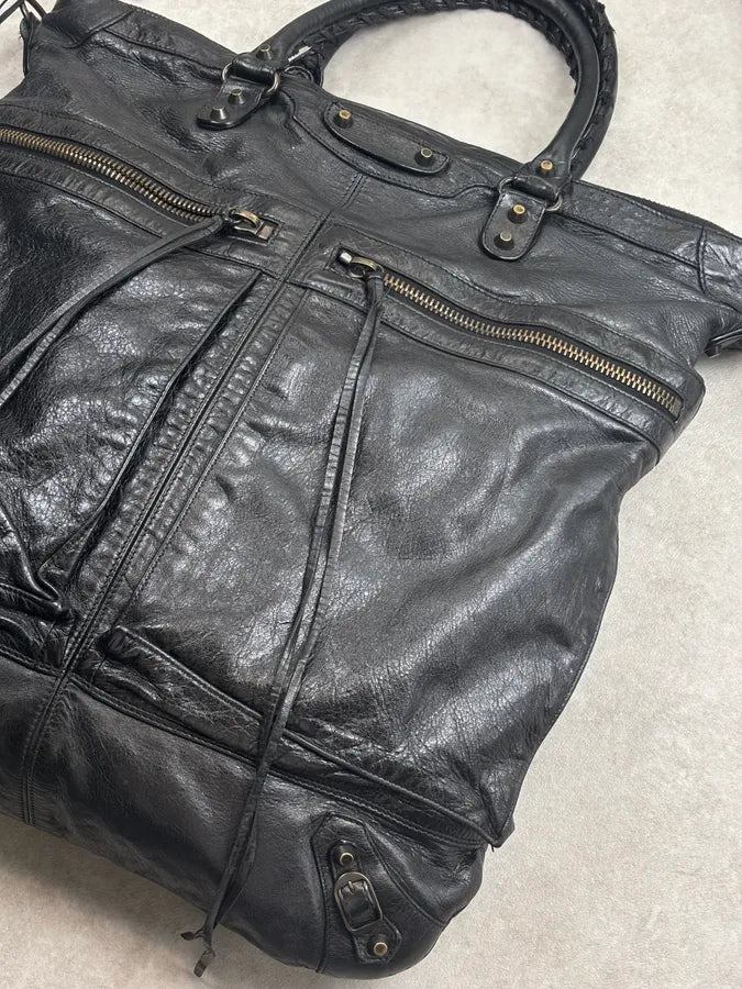 Balenciaga Black Leather Multi-Pocket Handle Bag frnItJh 5