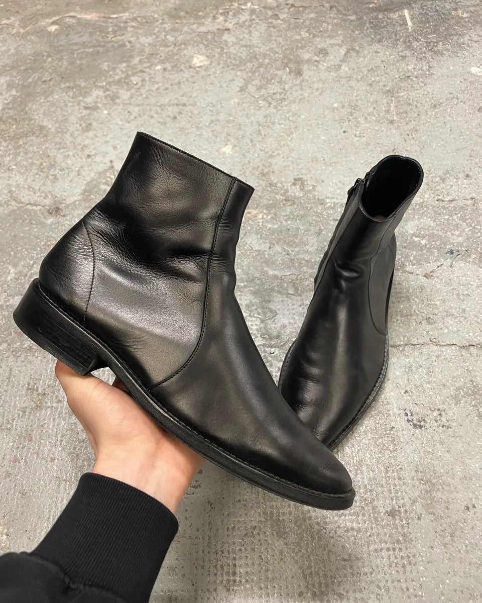 Balenciaga Black Leather Premium Boots (41eu/us8) 0