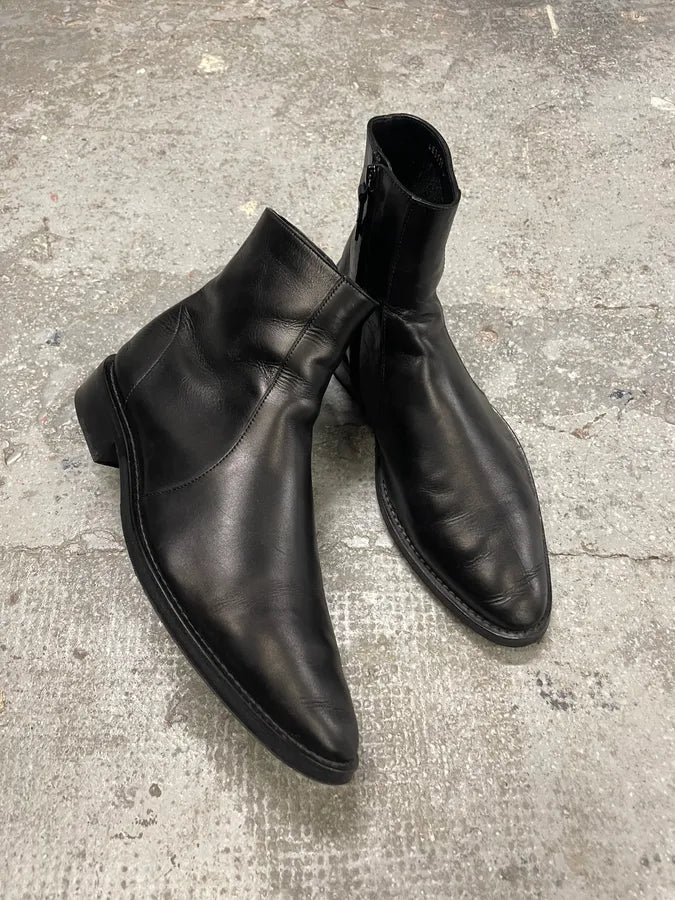 Balenciaga Black Leather Premium Boots (41eu/us8) 4