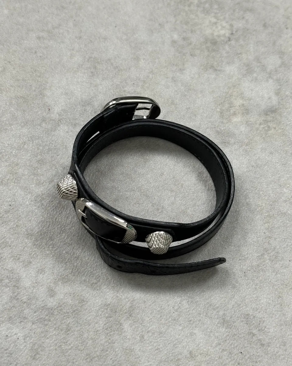 Balenciaga Black Leather Studded Bracelet GSBoXmb 4