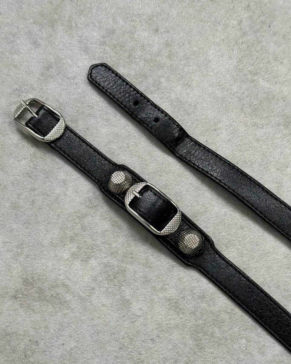 Balenciaga Black Leather Studded Bracelet GSBoXmb 5