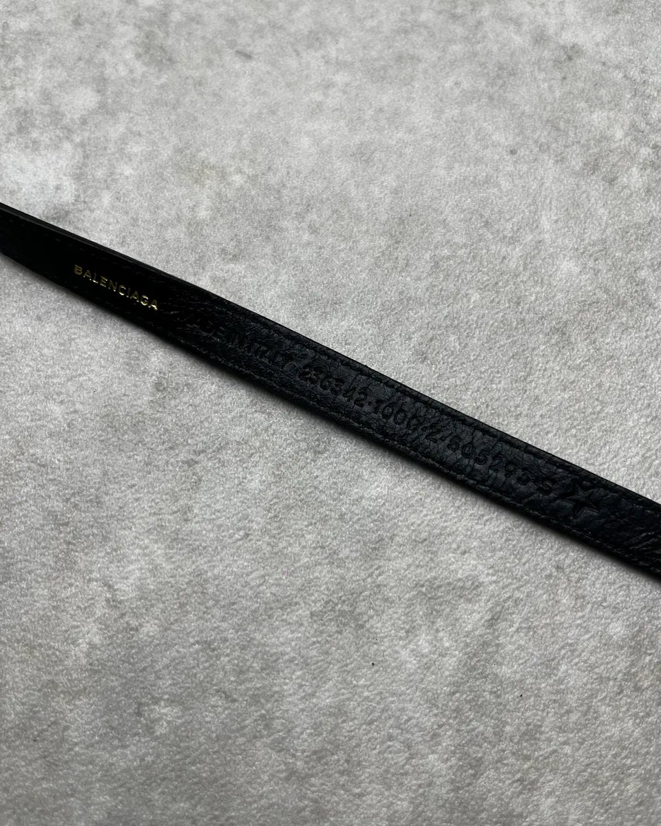 Balenciaga Black Leather Studded Buckle Bracelet yUBaRjQ 7