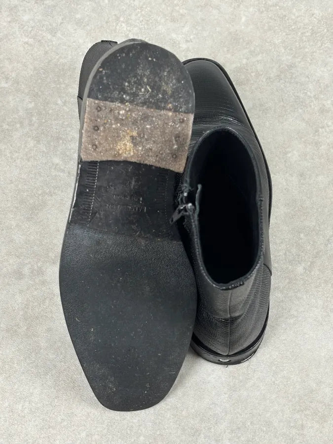 Balenciaga Black Lizard Textured Chelsea Boots NiOpBcT 13