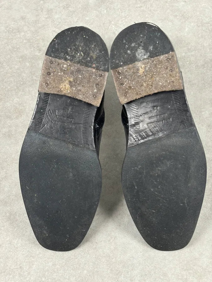 Balenciaga Black Lizard Textured Chelsea Boots NiOpBcT 14