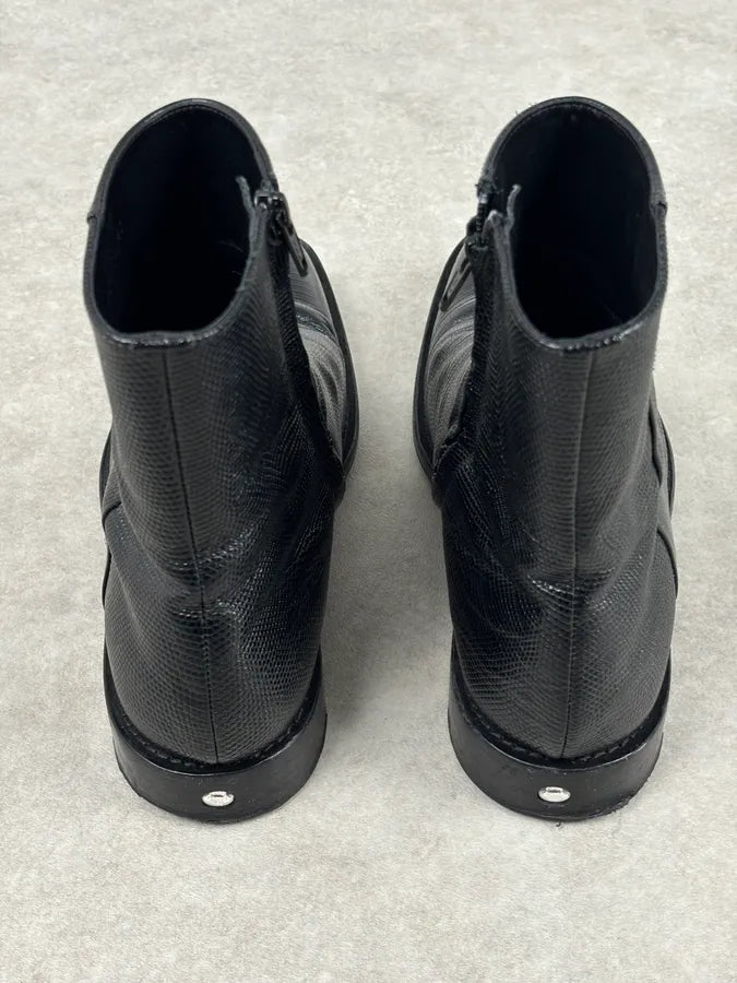 Balenciaga Black Lizard Textured Chelsea Boots NiOpBcT 10