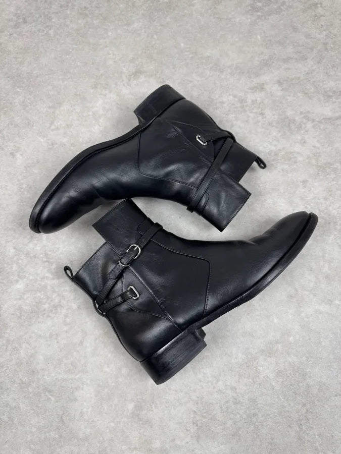 Balenciaga Black Minimalist Leather Boots OZLEZlA 5