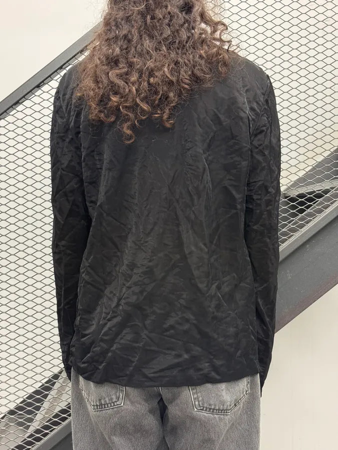 2000s Balenciaga Black Nylon Leather Contrast Longsleeve dsKIyzY 3