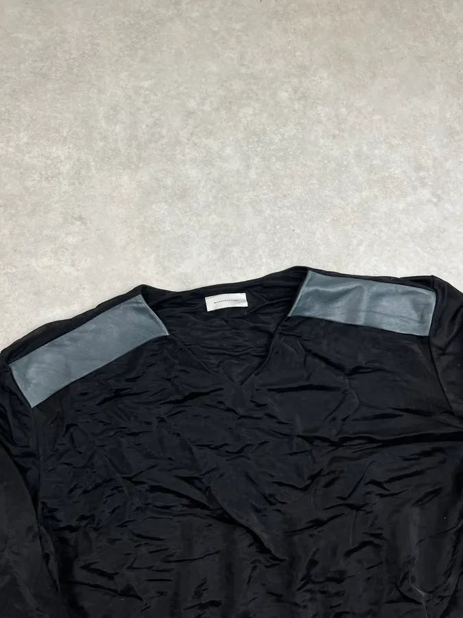 2000s Balenciaga Black Nylon Leather Contrast Longsleeve dsKIyzY 5