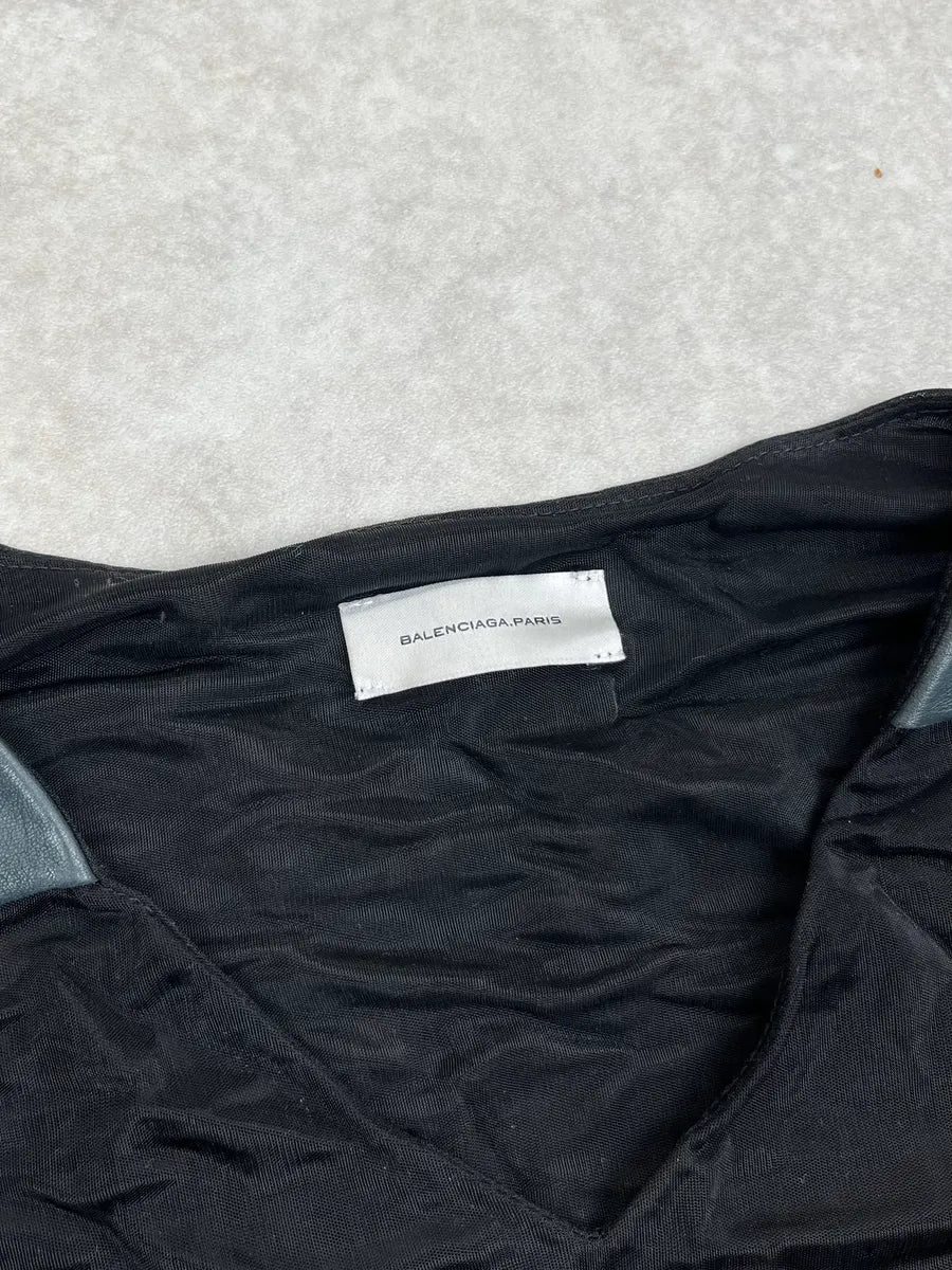 2000s Balenciaga Black Nylon Leather Contrast Longsleeve dsKIyzY 7
