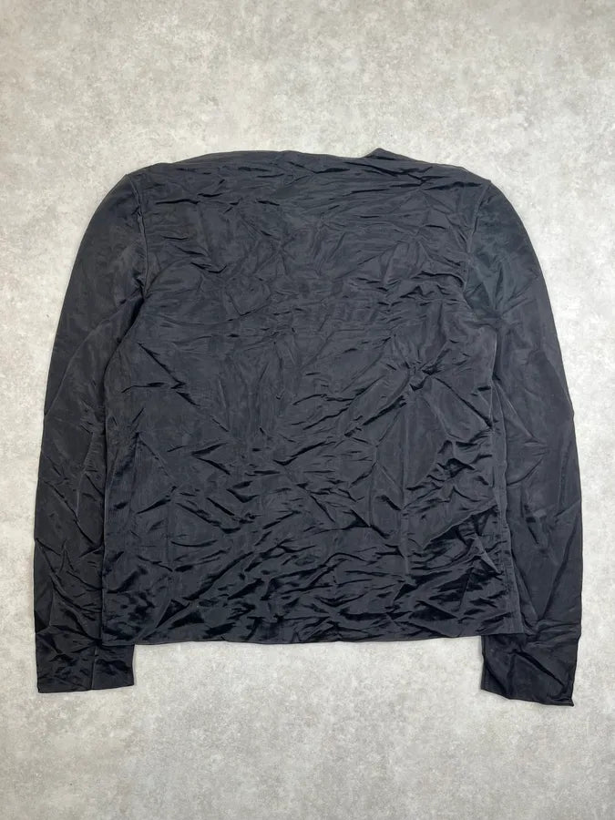 2000s Balenciaga Black Nylon Leather Contrast Longsleeve dsKIyzY 1