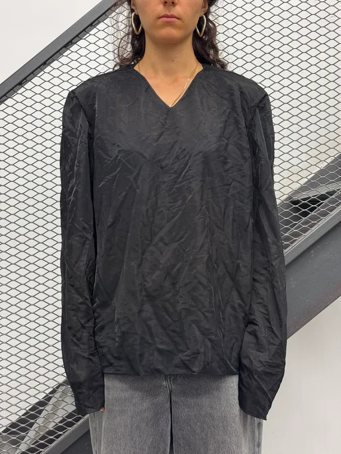 2000s Balenciaga Black Nylon Leather Contrast Longsleeve dsKIyzY 2