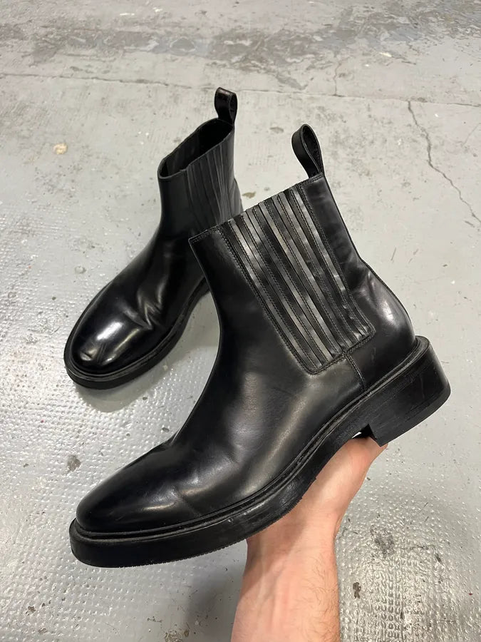 Balenciaga Black Premium Chelsea Classy Leather Boots LIKWxJl 0