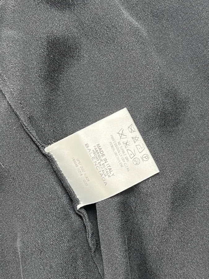 SS2007 Balenciaga Black Silk Button-Up Blouse Shirt UVKiKGr 9
