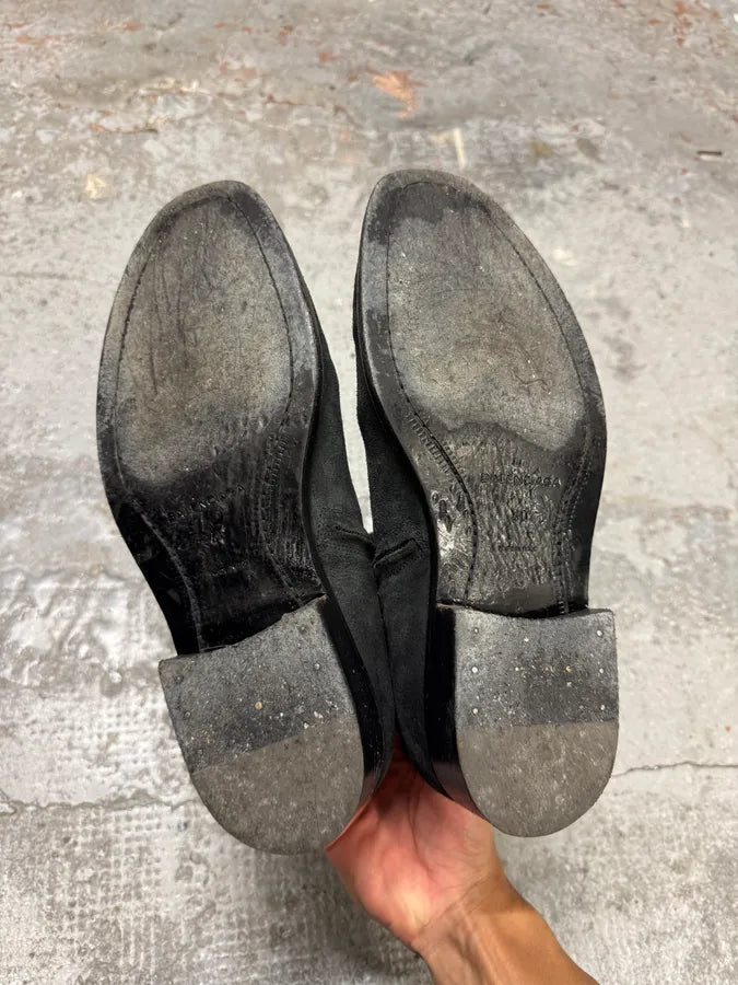Balenciaga Black Suede Leather Chelsea Boots pQoCRLB 3