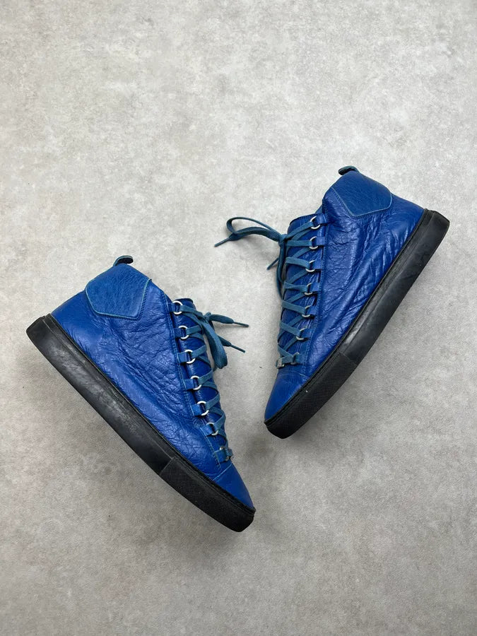 Balenciaga Blue Leather Arena High Sneakers uNvkaTJ 2
