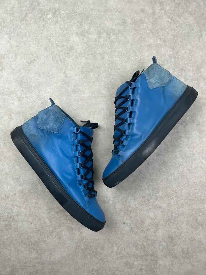 Balenciaga Arena Blue Sude Leather High Sneakers vBPvVAI 2