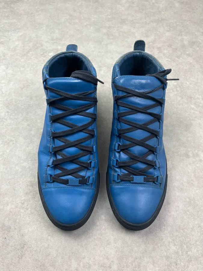 Balenciaga Arena Blue Sude Leather High Sneakers vBPvVAI 1