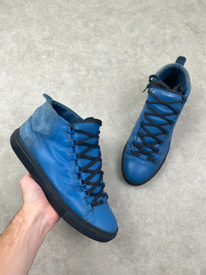 Balenciaga Arena Blue Sude Leather High Sneakers vBPvVAI 0