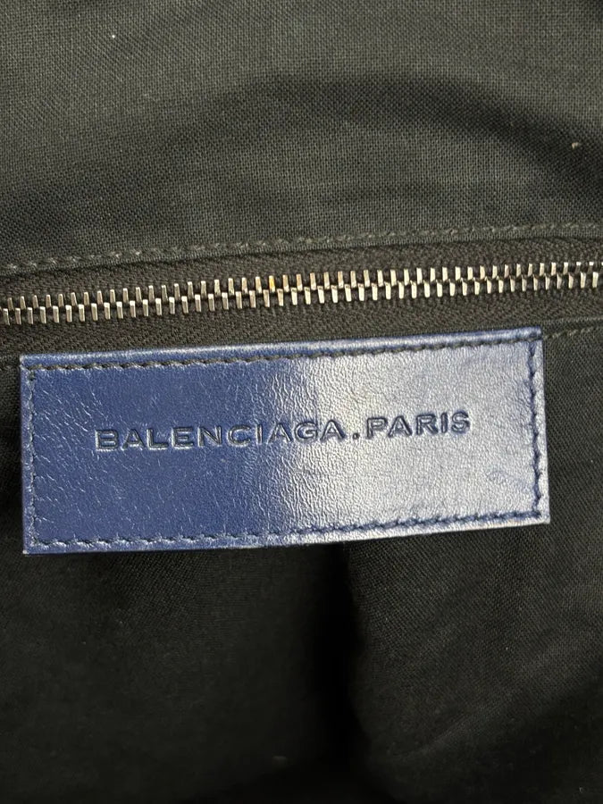 2000s Balenciaga Eroded Blue Leather Handle Bag LyJolhY 16