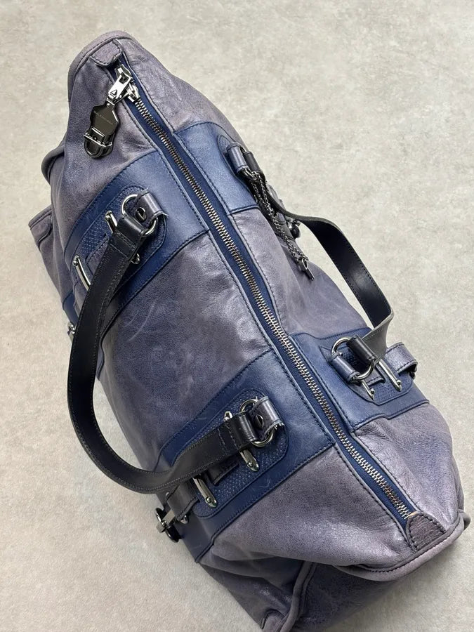 2000s Balenciaga Eroded Blue Leather Handle Bag LyJolhY 14