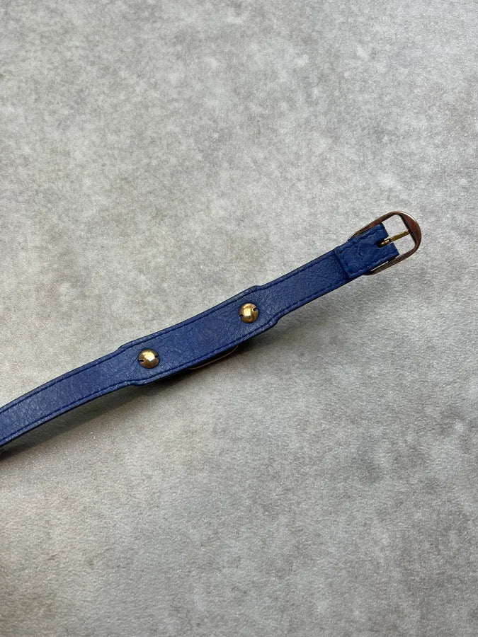 Balenciaga Blue Leather Studded Armband Bracelet CjrpXGc 7