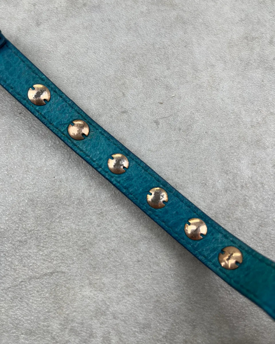 Balenciaga Blue Leather Studded Bracelet GZPKfKY 7