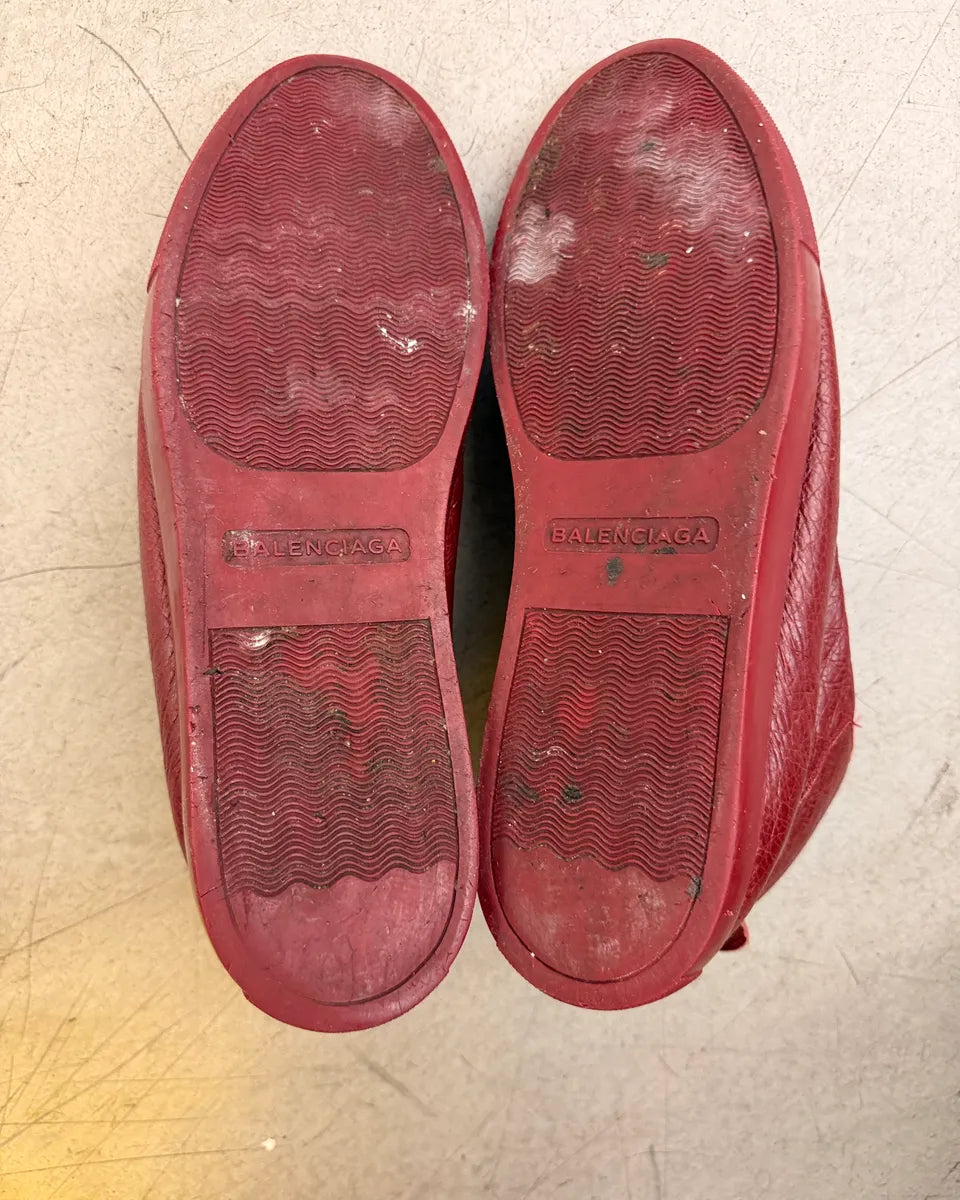 Balenciaga Bordeaux Leather Arena Sneakers RfPermr 7