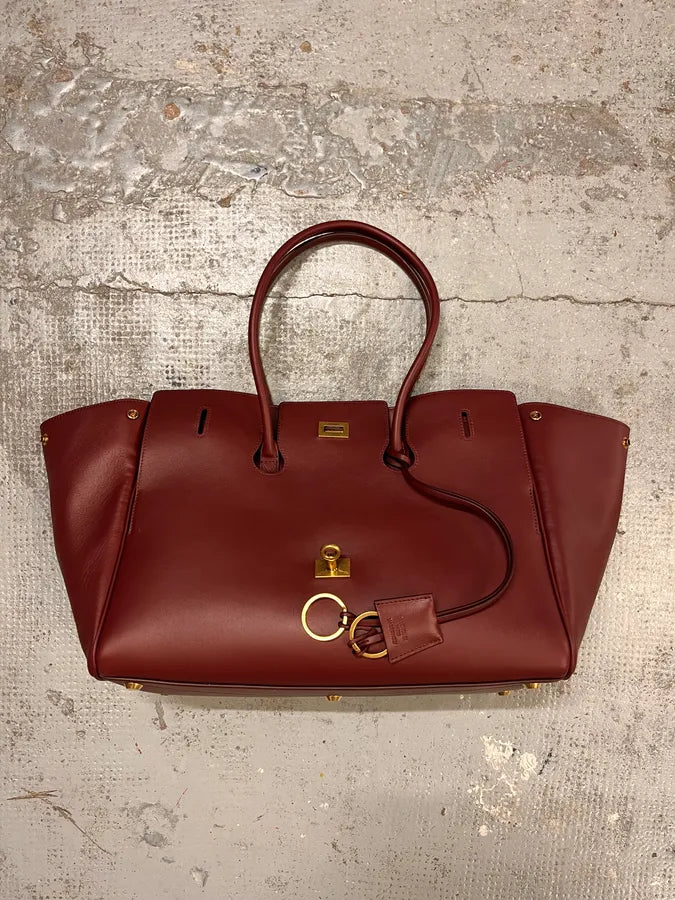 Balenciaga Bordeaux Leather Bell Air Handle Bag cNcgHHN 0