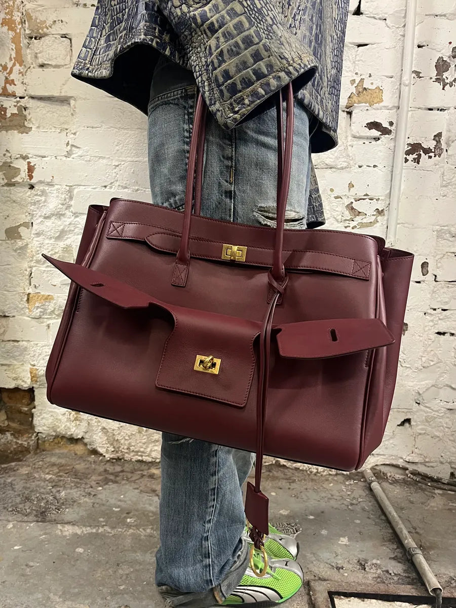 Balenciaga Bordeaux Leather Bell Air Handle Bag cNcgHHN 1