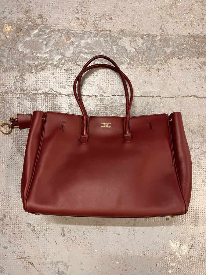 Balenciaga Bordeaux Leather Bell Air Handle Bag cNcgHHN 6